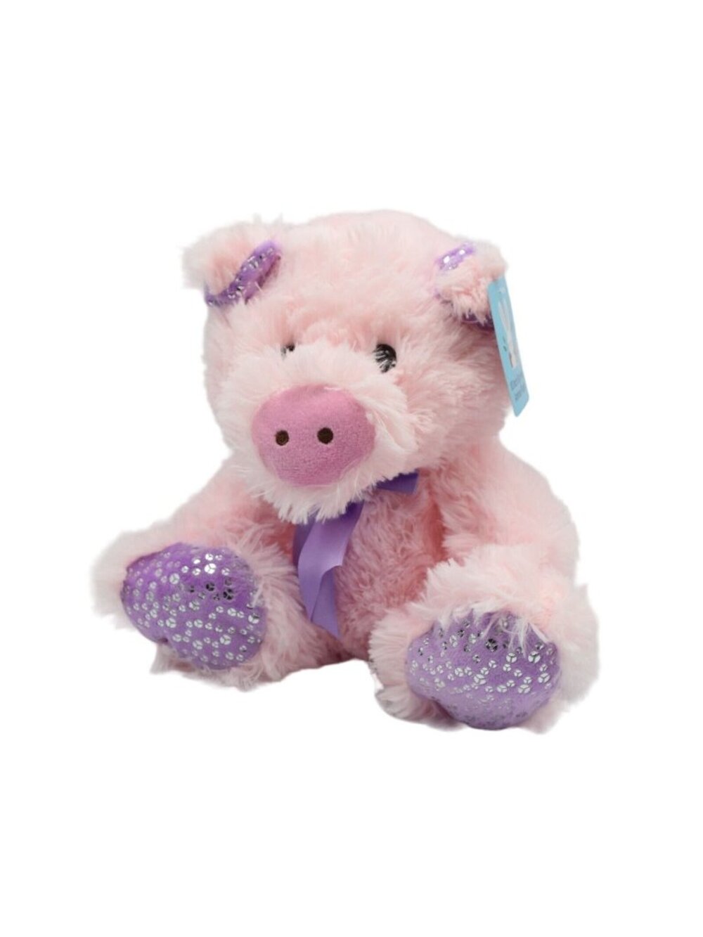 Hugfun 10" Pink Pig Big Foot Plush Stuffed Animal Soft Glitter Feet New
